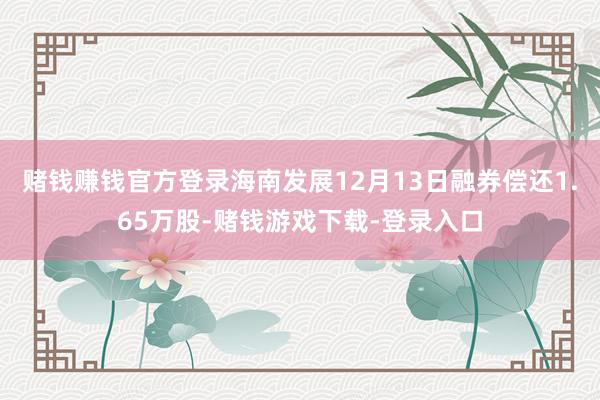 赌钱赚钱官方登录海南发展12月13日融券偿还1.65万股-赌钱游戏下载-登录入口