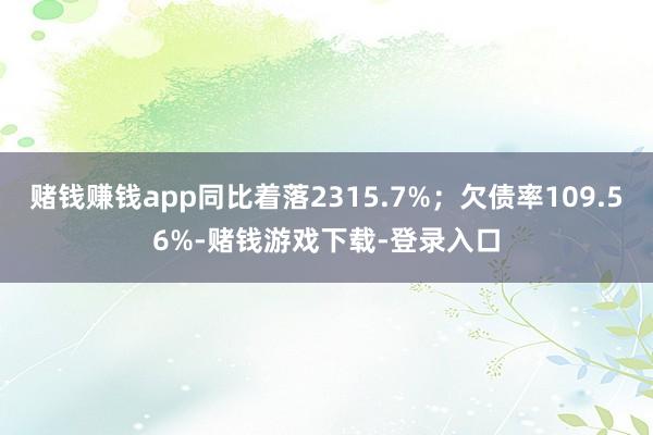 赌钱赚钱app同比着落2315.7%；欠债率109.56%-赌钱游戏下载-登录入口