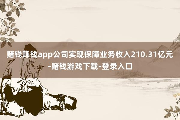 赌钱赚钱app公司实现保障业务收入210.31亿元-赌钱游戏下载-登录入口