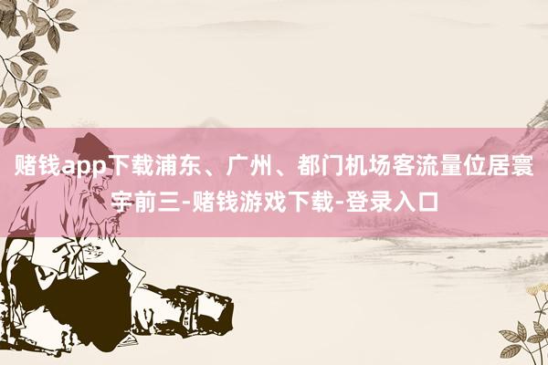 赌钱app下载浦东、广州、都门机场客流量位居寰宇前三-赌钱游戏下载-登录入口